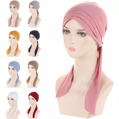 Muslim Women Hats Turban Hijab Cancer Chemo Cap Hair Loss Indian Beanie Headwear • £4.55