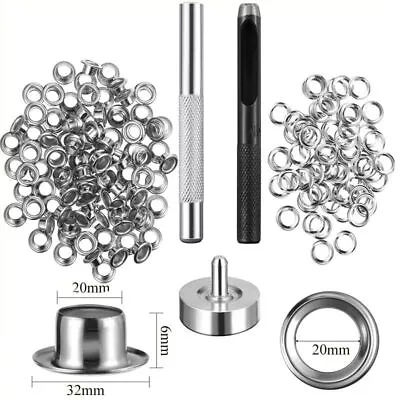 100Pcs Eyelet Punch Tool Set Metal Eco-Friendly 4-20mm Leather Clothing Button • $70.02