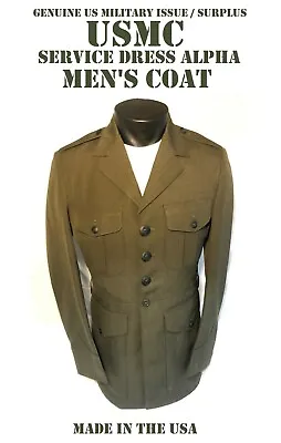 New Men's 36l Usmc Alpha Coat Service Dress A Us Military Marine Uniform Jacket • $19.95