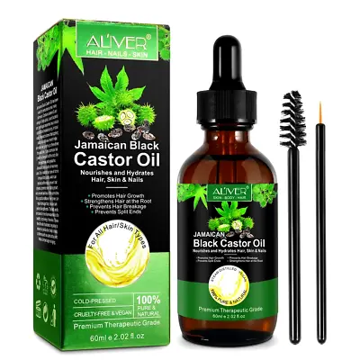 Jamaican Black Castor Oil For Hair Growth Skin Care Nail Care  Body Care 60ml • £8.99