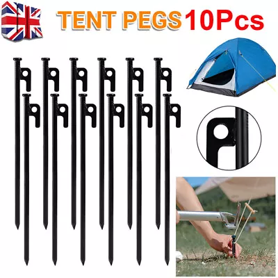 10x 30cm Long Heavy Duty Gazebo Tent Pegs Commercial Graden Steel Marquee Stakes • £13.59