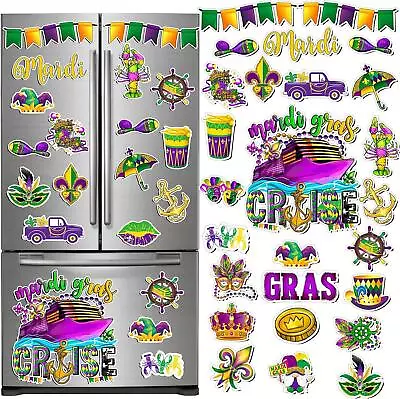 25 Pcs Mardi Gras Magnets Decoration Carnival Cruise Refrigerator Garage Door • $16.78