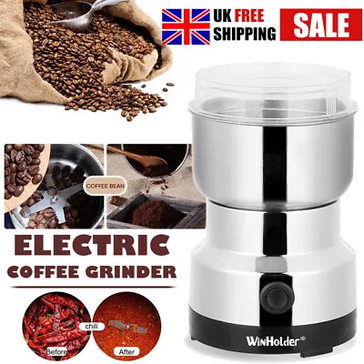 220V Electric Coffee Grinder Bean Herbs Spice Crusher Kitchen Grinding Machine • £12.99