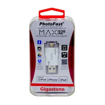Gigastone 32GB USB 3.0 IPhone Flash Drive W/ Lightning Connector MFi-Certified • £29.95
