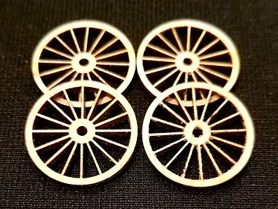 Dollhouse Miniature Set Of 4 Wagon Wheels / Cart Wheels - 1:48 (Quarter) Scale • $5