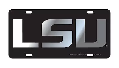 LSU Tigers Black Mirrored License Plate / Car Tag   • $24.95