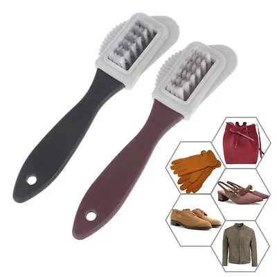 £5.22 • Buy 2-Side Cleaning Brush Kit For Suede Leather Nubuck Shoes Boot Cleaner Stain D P4