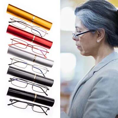 Mini Reading Glasses Readers Presbyopia Eyeglasses Slim Glasses With Metal Case • $3.99