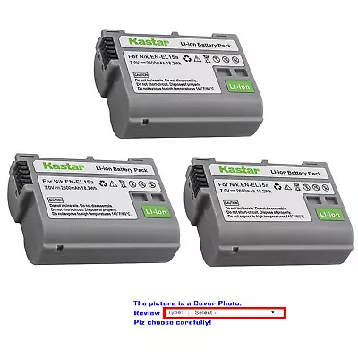 Kastar Rechargeable Li-ion Battery For EN-EL15b EN-EL15a Nikon D7100 DSLR Camera • $18.99