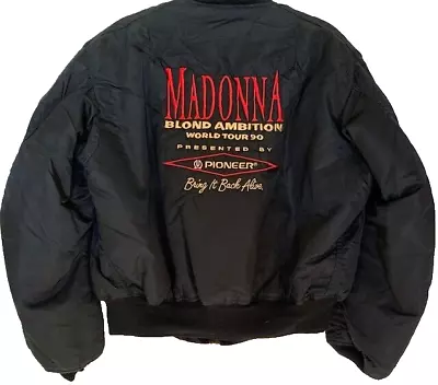 Madonna Blond Ambition Tour 1990 Pioneer Alpha Bomber Jacket Original XLarge • $499