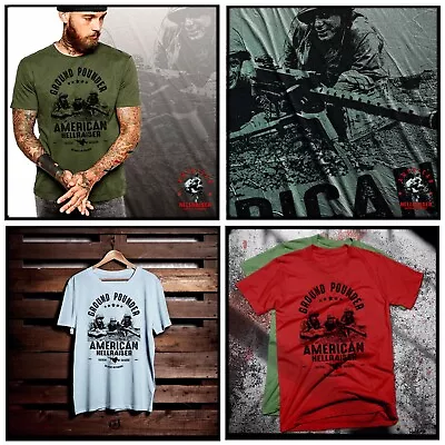 Military Combat T-Shirt Army Infantryman Airborne Paratrooper Machine Gunner Tee • $19.99