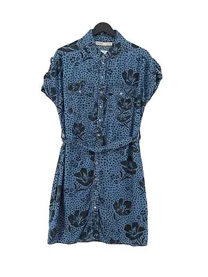 Oasis Women's Midi Dress UK 10 Blue 100% Lyocell Modal Shirt Dress • £8