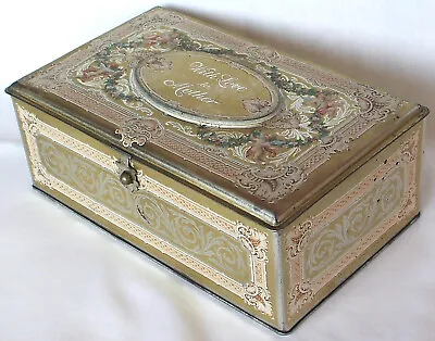 Vintage Artstyle Chocolate Co. USA Hinged Tin  With Love To Mother  Cherubs GUC • $16.50