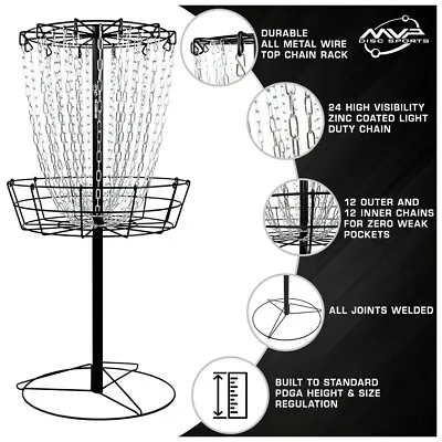 MVP Disc Golf Basket Black Hole Practice Catcher Target • $134.95