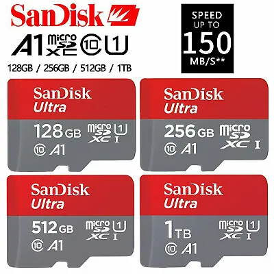 £106.50 • Buy SanDisk Ultra Micro SD 64GB 128GB 256GB 400GB 512GB Memory Card 150MB/s 2022 Ver