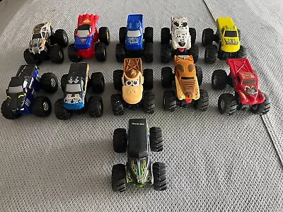 Mattel Hot Wheels Monster Jam 1:43 Truck Rev Tredz Lot Of 11 Superman Max-D Mutt • $84.95