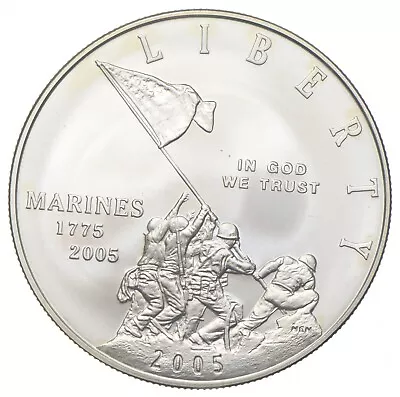 2005-P Unc US Marines Commemorative Silver Dollar $1 *0681 • $21.50