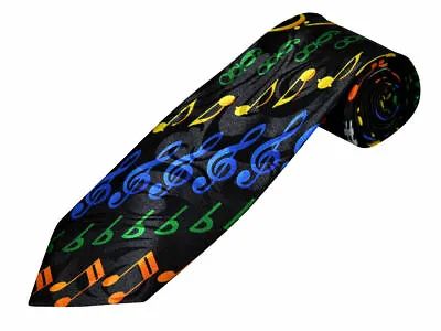 £13.99 • Buy THE TIE STUDIO - Colorful Red, Yellow & Blue Music Notes Men's Novelty Tie