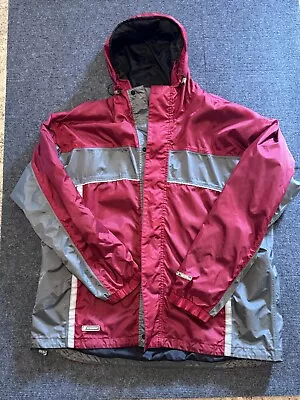 Stearns Men's Dry Wear Rain Jacket Waterproof Windbreaker XL Red/Gray Hood • $13.99