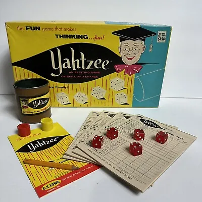 Vintage YAHTZEE 1956-1961 Board Game E.S. Lowe Company Set No.950 • $18