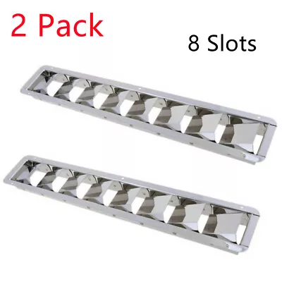 2 Pack Stainless Steel Louvered Vent For Boat Marine Yacht 8 Slots Ventilation • $41.95