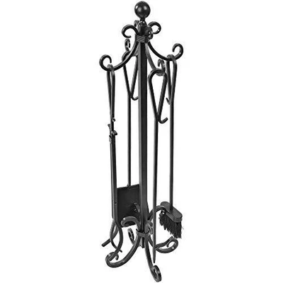 $55.36 • Buy Amagabeli 5 Pieces Scroll Fireplace Tools Set Cast Iron Indoor Firewood Tools Wi