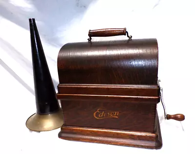 Edison Fireside Model A Cylinder Phonograph With Rebuilt H Reproducer + Horn • £699.17