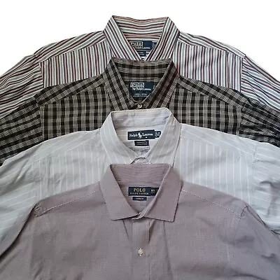 Lot Of 4 Polo Ralph Lauren Mens Shirt Large 16 1/2-34-35 Button Down Dress Up • $41.05