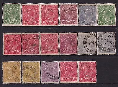 AUSTRALIA 1924 KGV Heads Issue Sg. 76-83 Cv. £94 • $25