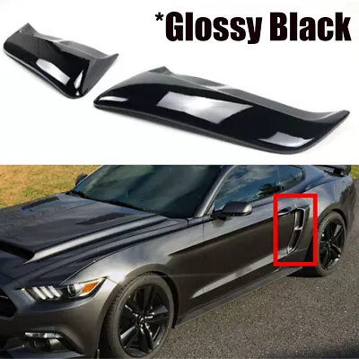 Glossy Black Rear Fender Panel Side Body Flare Scoops For Ford Mustang 15-23 V3 • $76.99