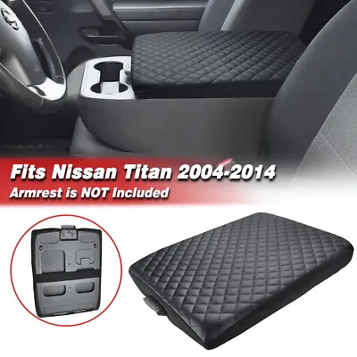 Fit Nissan Titan Bench Seat 2004-2024 Center Console Lid Armrest Cover Pad Black • $30.29