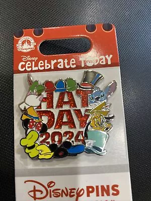 Disney Parks LE Pin Hat Day 2024 Stitch Pluto Mad Hatter • $25.25