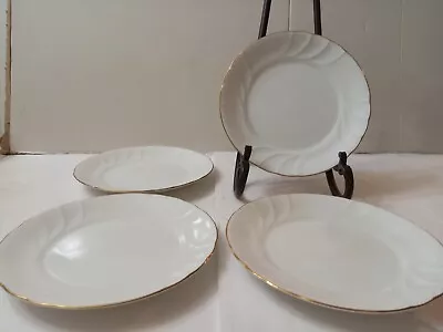 Mikasa Wedding Band White & Gold Rim Salad Dessert Plates Set Of 4 • $30