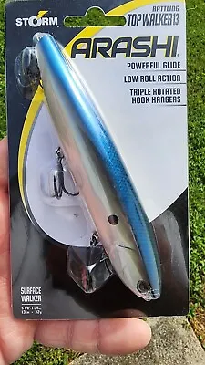 Storm Arashi Rattling Top Walker 13 Hot Blue Shad Topwater Plug Fishing Lure • $27.99