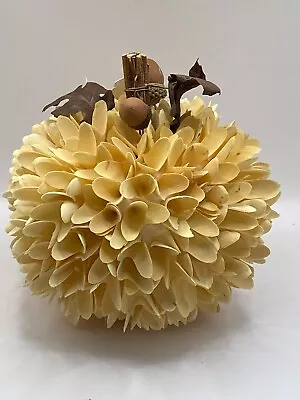 New Wood Curl 8  Pumpkin With Acorns Leaves Fall Thanksgiving Holiday Free Ship • $19.99