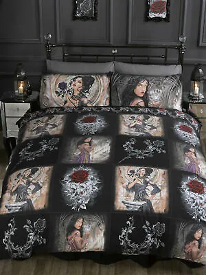 £44.99 • Buy Alchemy Story Of The Rose Gothic Black King Size Bed Duvet Cover Bedding Set