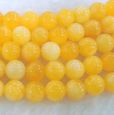 Natural 8mm Yellow Chalcedony Gemstone Loose Beads 15'' Strand • $4.46