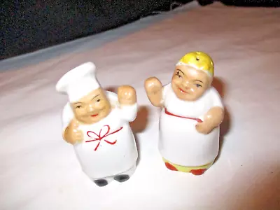 Ceramic Vintage Japan Chef And Baker Salt And Pepper Shakers • $12.99