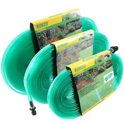 Kinzo FLAT SPRINKLER HOSE Irrigation Pipe Soaker Watering Hosepipe Garden Spray • £14
