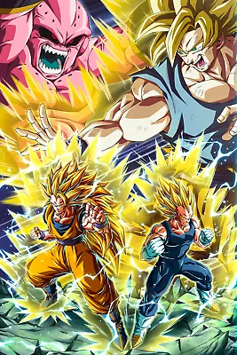 Dragon Ball Z Majin Buu VS Goku And Vegeta Poster 12in X 18in Free Shipping • $9.95