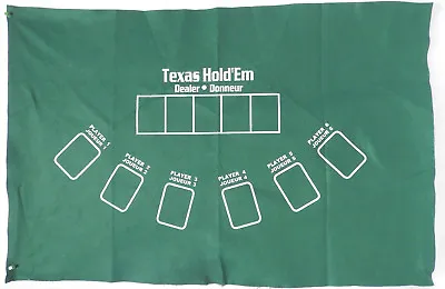 $6.99 • Buy Poker Texas Hold'em Table Top Layout 36 X 23  Green Mat Pad Felt Portable Cover 