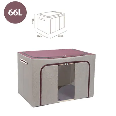 Large Fabric Storage Bags Clothing Items Wardrobe Closet Cube Boxes Foldable • £13.55