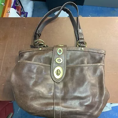 Coach Lily Legacy 13757 Turn Lock Shoulder Bag Brown • $28.77