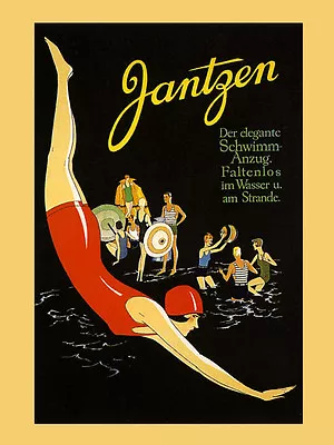 Jantzen Clothing Swimwear Fashion Girl Swim Party Vintage Poster Repro FREE S/H • $22.15