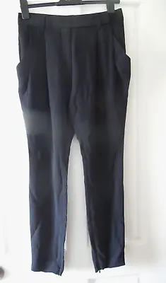 Unworn Vionnet Paris Black Crepe Trousers. Size 38 Fits UK 10-12 • $55.99