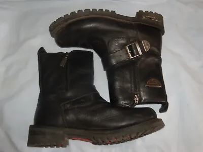 Milwaukee Freedom Flex Black Leather Motorcycle Boots (Women's Sz. 8) • $45