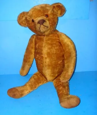 Vtg Antique Large 22  Straw Stuffed Mohair Teddy Bear W Hump • $34