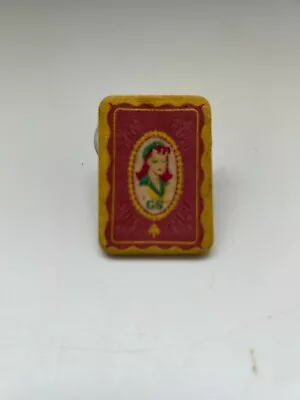 RARE Girl Scout 1940s EMBROIDERED NOVELTY PIN Broach  Size 1 1/4 By 1 3/4 Tall  • $55