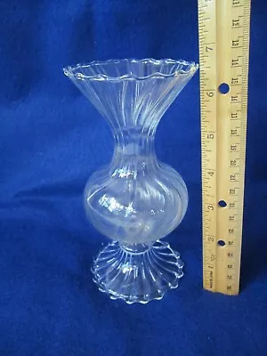 Antique Venetian Art Glass Italy Hand Blown Egg Shell Delicate Vase • $19