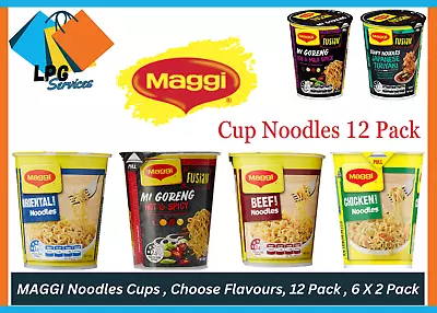 NEW MAGGI Noodles Cups  Choose Flavours 12 Pack  6 X 2 Pack | NEW AU • $27.25